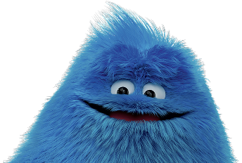 Peasy peeks from behind the footer